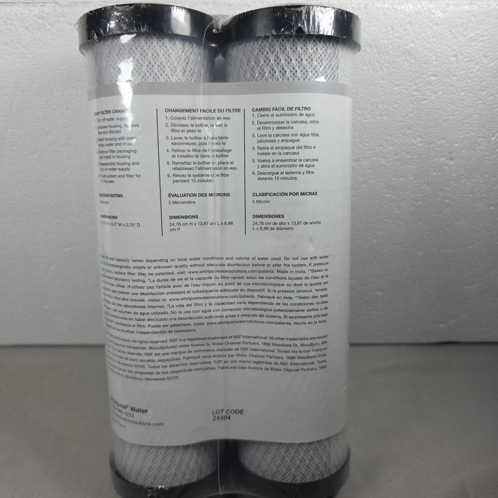 Whirlpool Standard Capacity Carbon Whole‎ Home Water Filter - 2 Pack - WHA2BF5